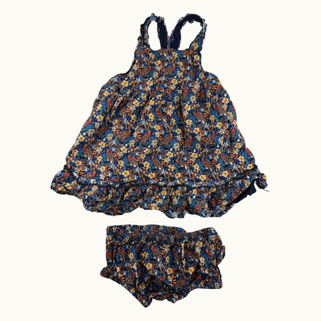 Ensemble fleuri Sergent Major - 9 mois