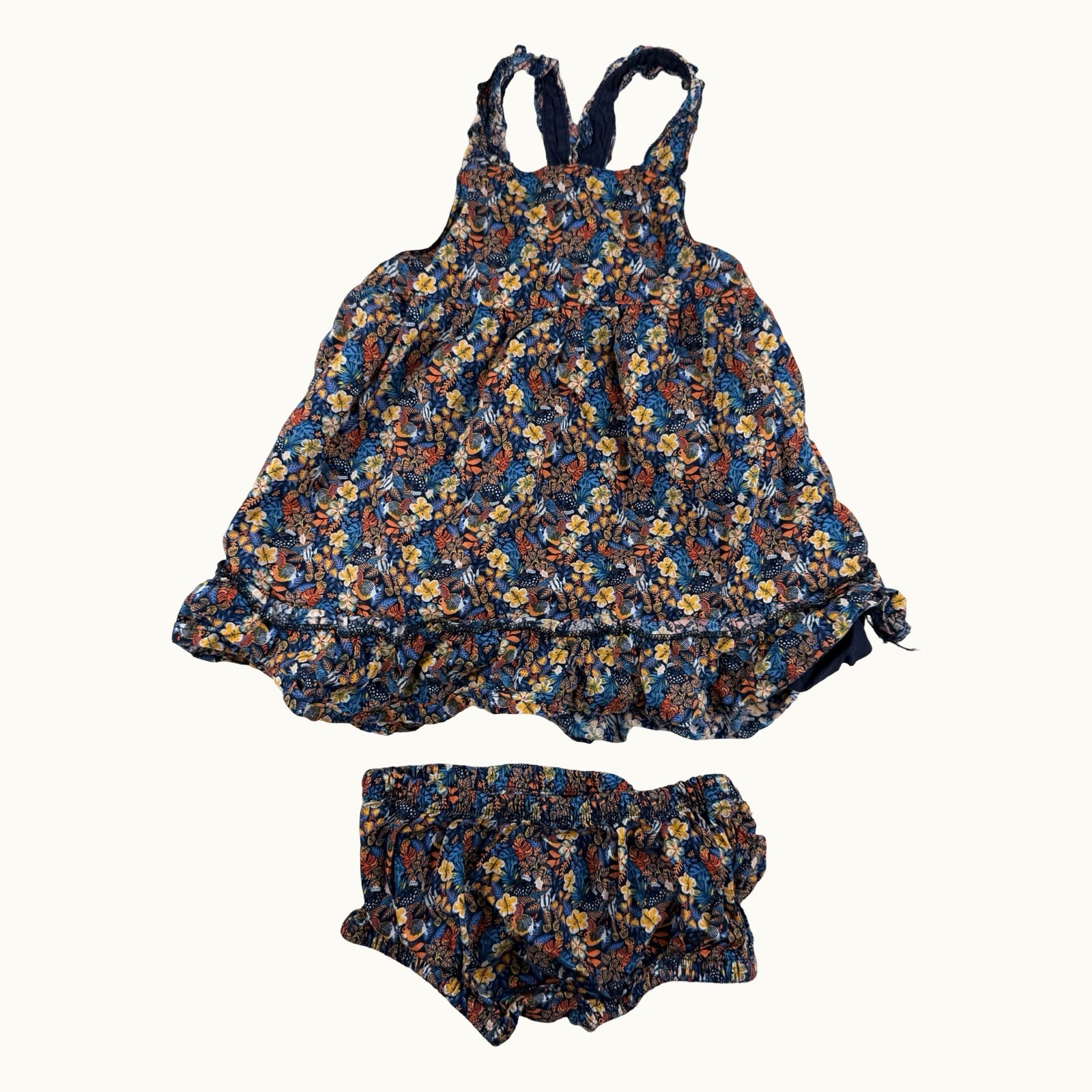 Ensemble fleuri Sergent Major - 9 mois