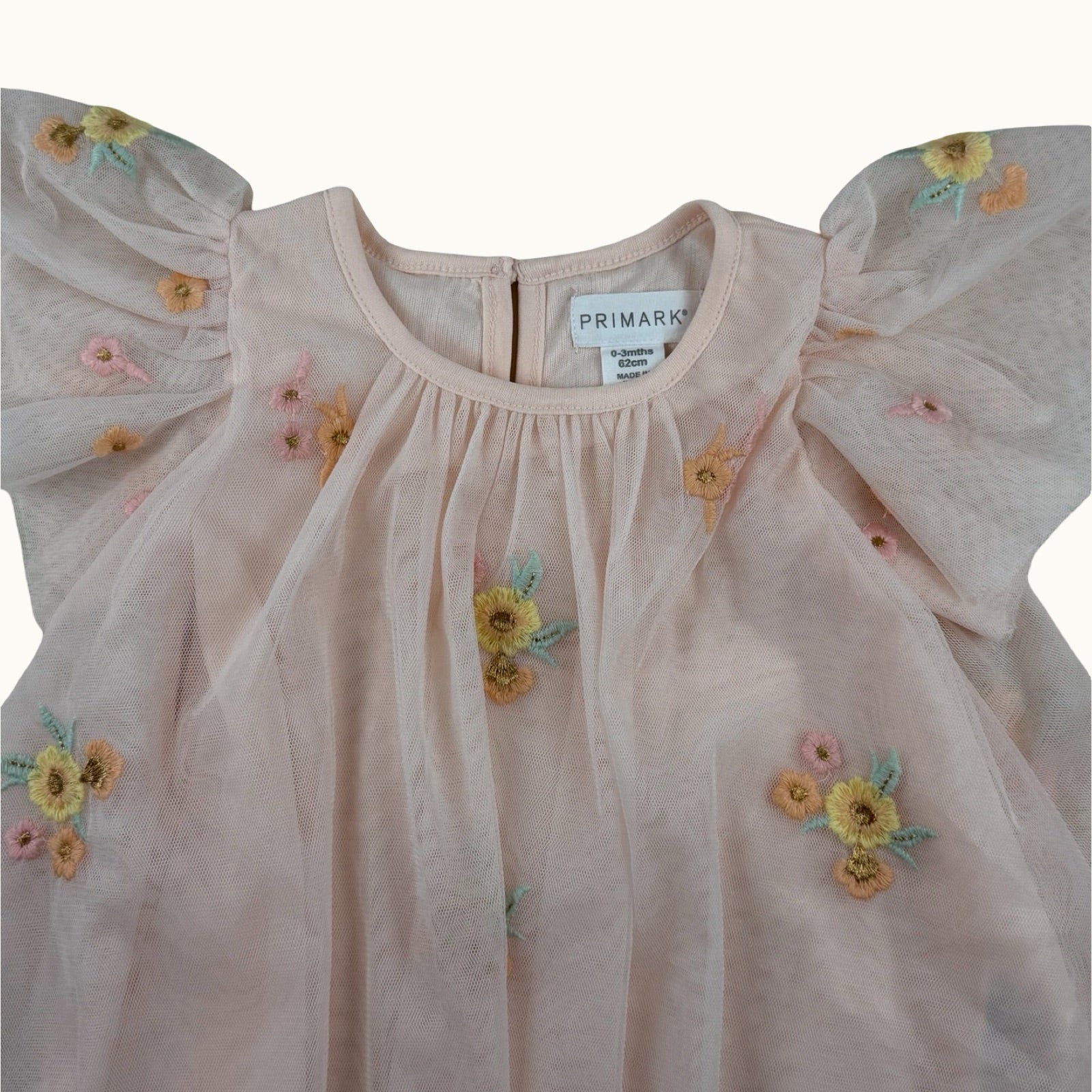 Robe en tulle avec broderies - 3 mois