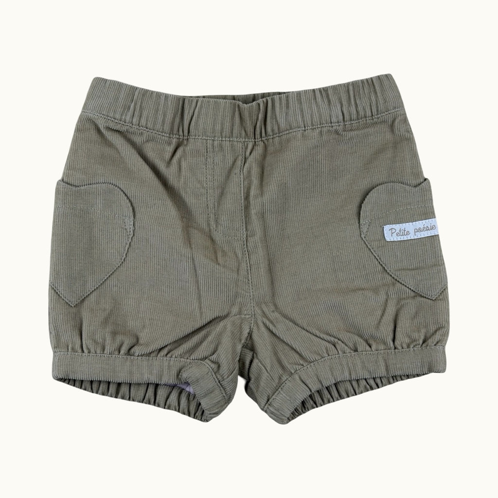 Short velours poches cœurs - 3 mois