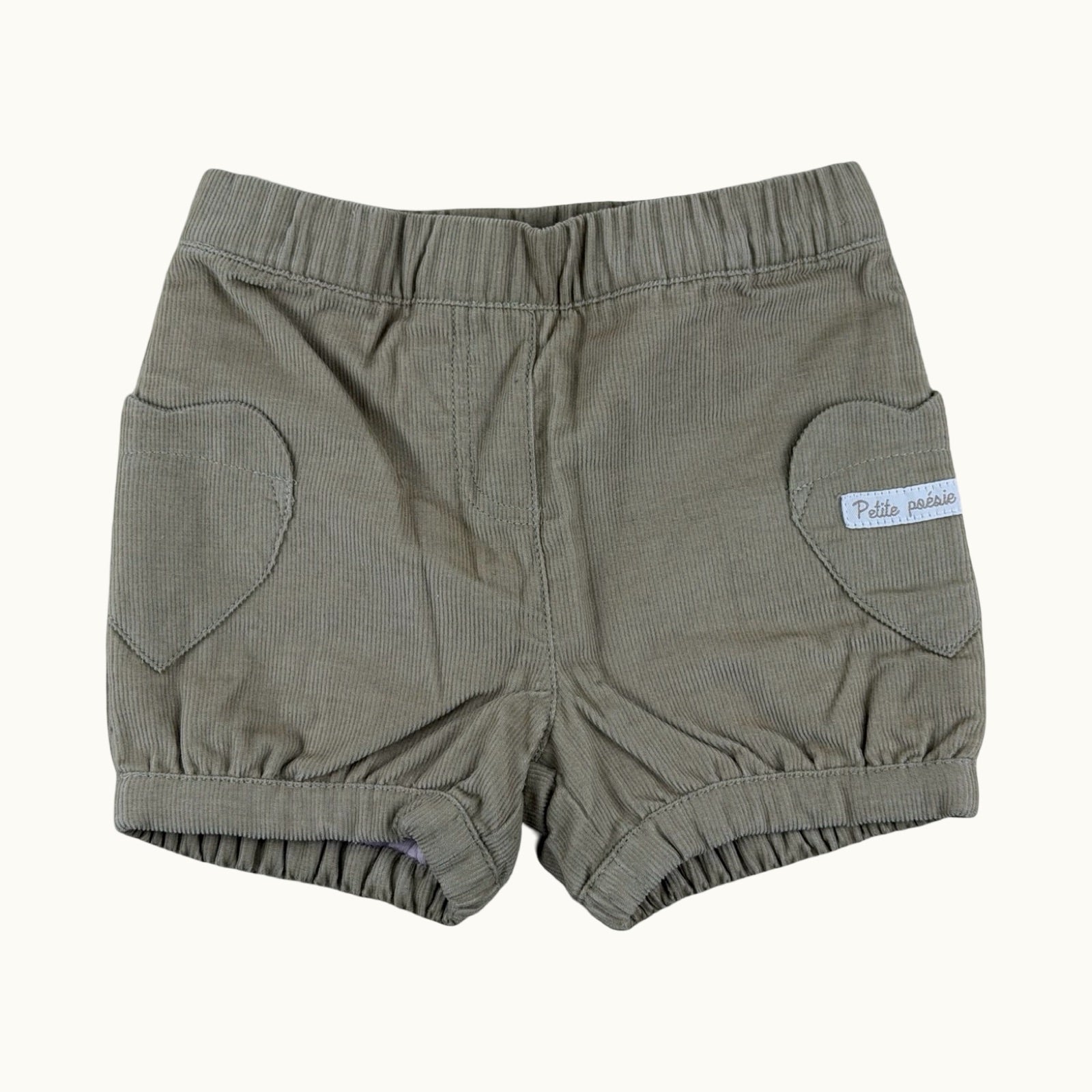 Short velours poches cœurs - 3 mois