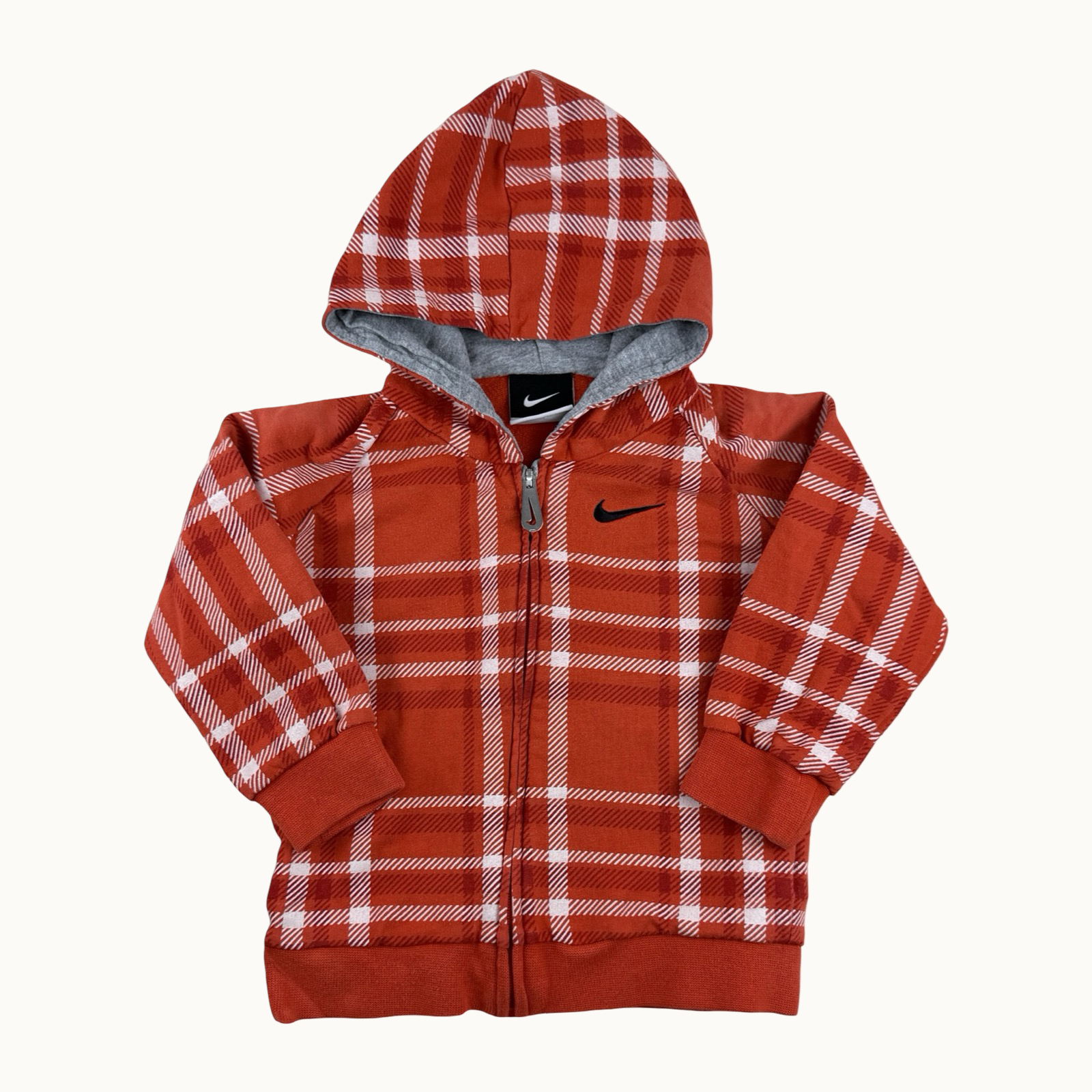 Sweat zippé à capuche carreaux Nike - 12 mois