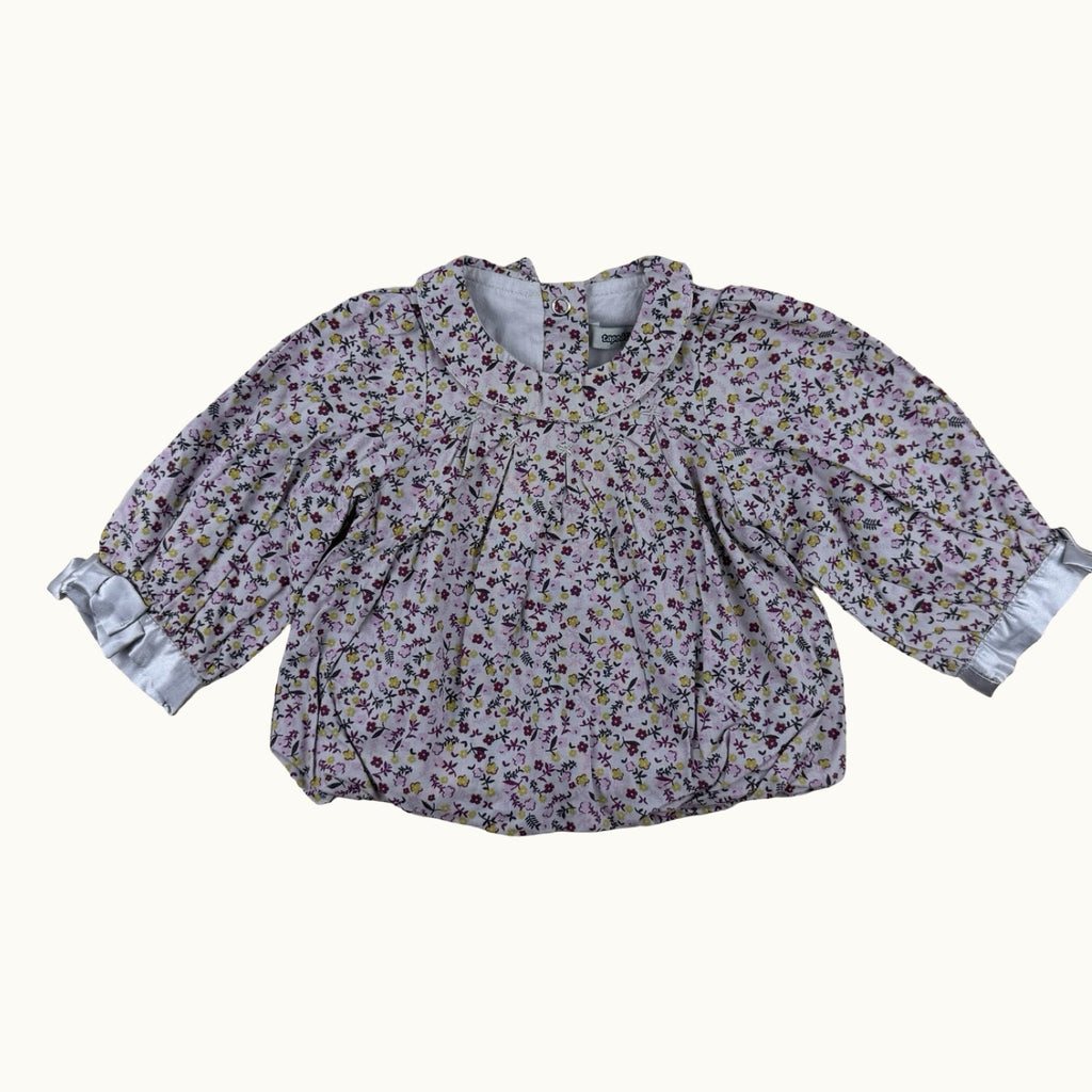 Blouse fleurie avec col TAO - 3 mois