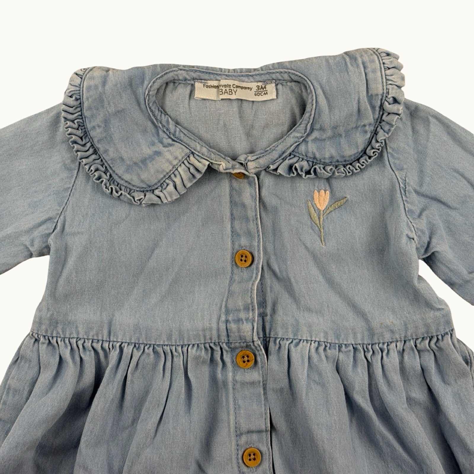 Robe en jean col claudine - 3 mois
