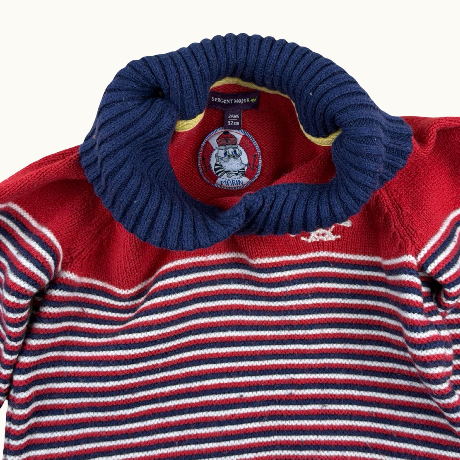 Pull tricot rayé col Sergent Major - 24 mois