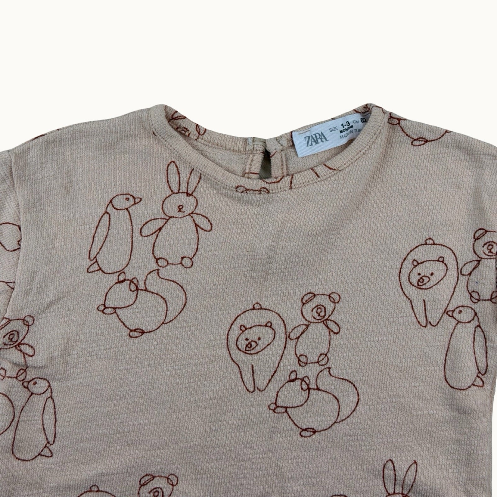 T-shirt manches longues animaux Zara - 3 mois