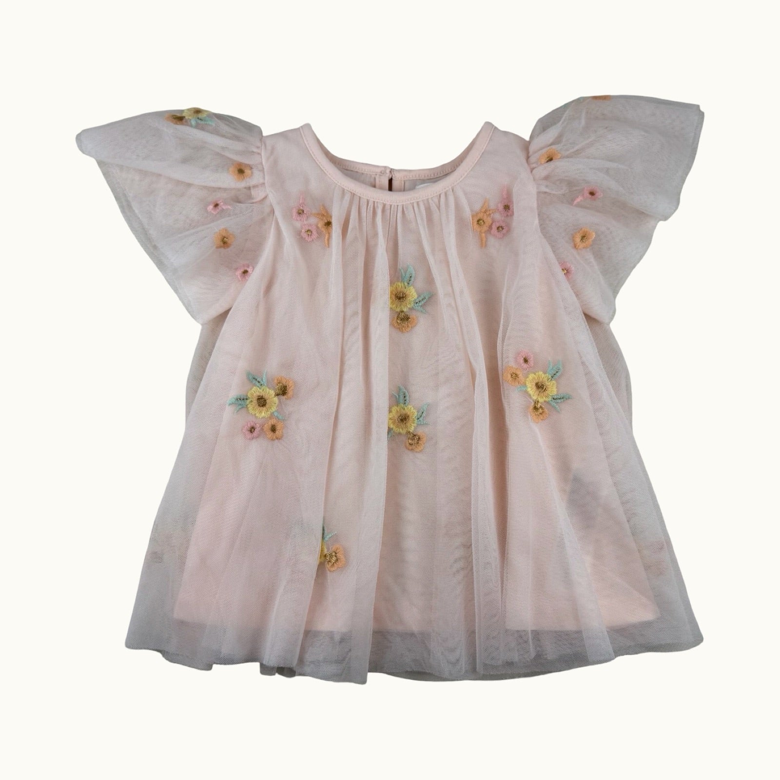 Robe en tulle avec broderies - 3 mois