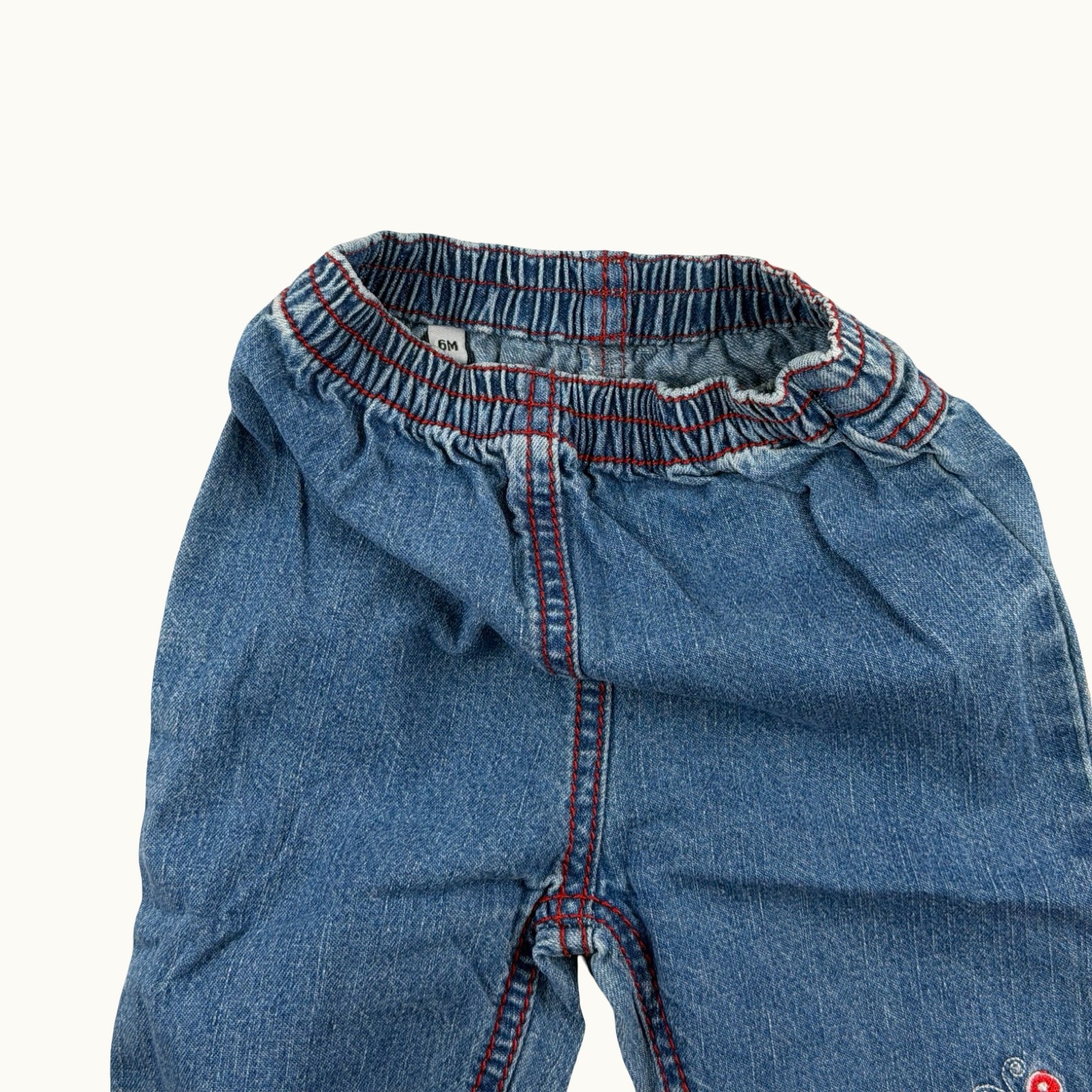 Jean vintage broderies - 6 mois
