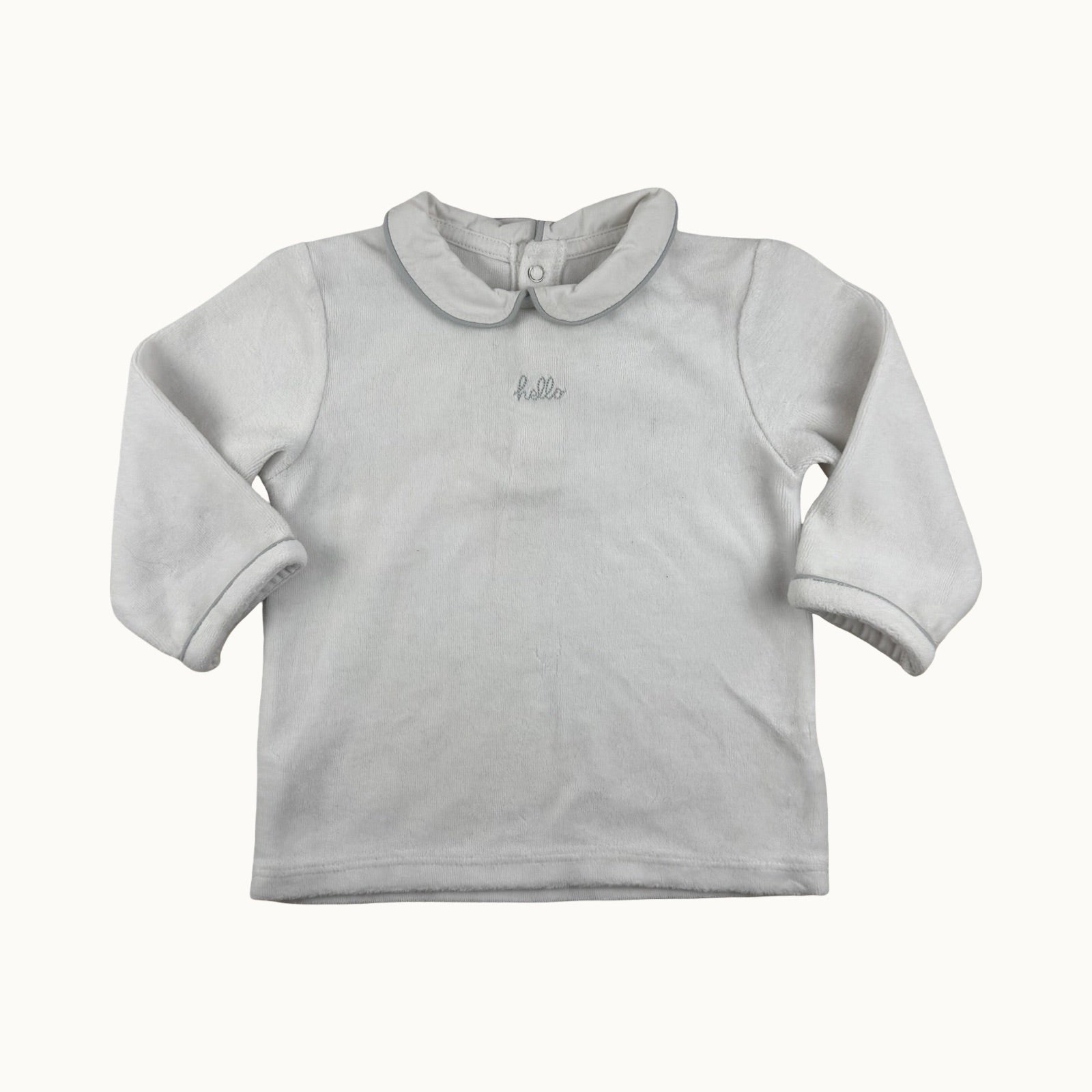 T-shirt manches longues velours - 12 mois