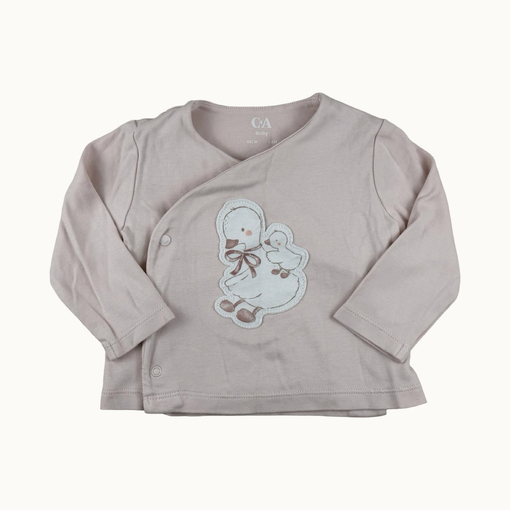 T-shirt manches longues avec oies - 6 mois
