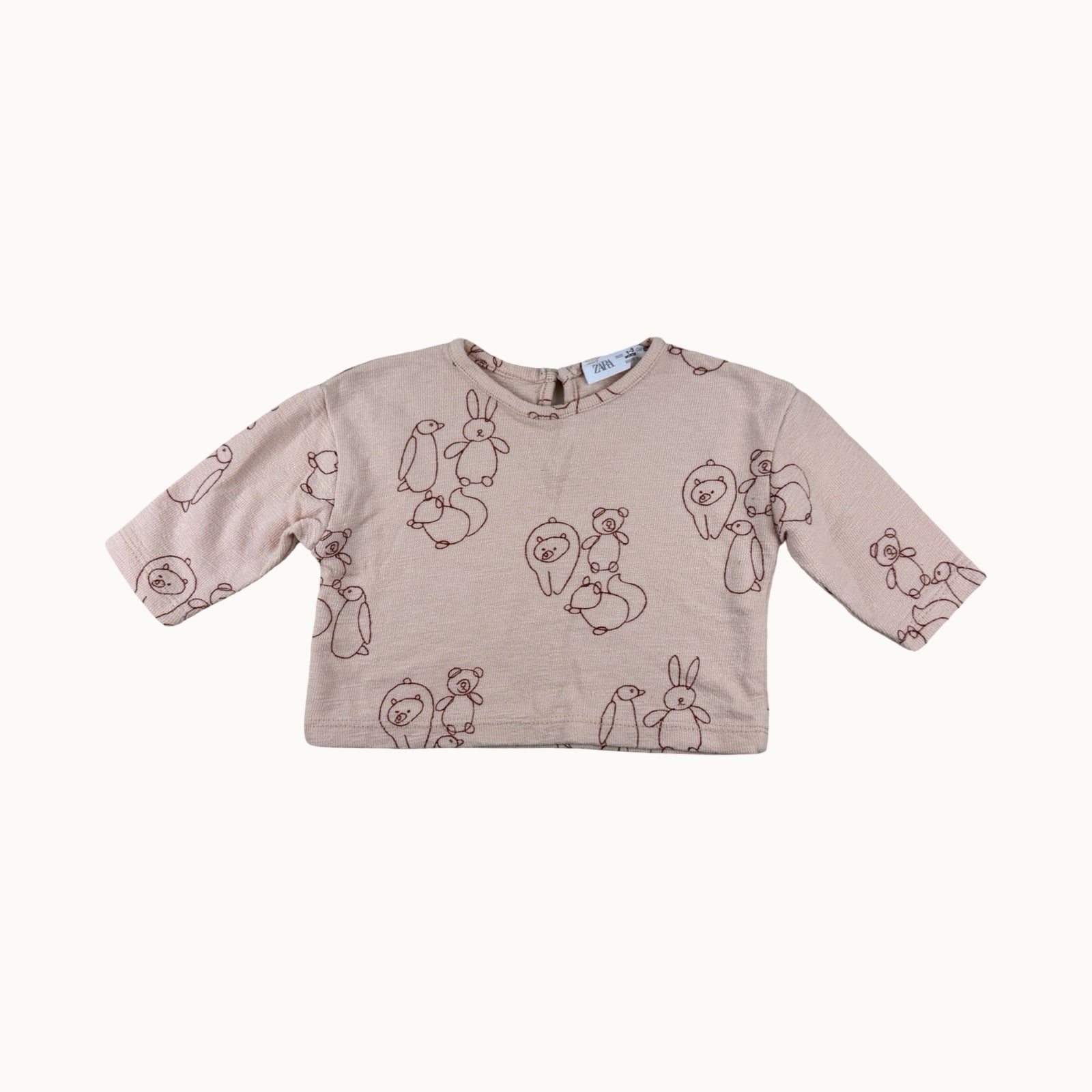 T-shirt manches longues animaux Zara - 3 mois