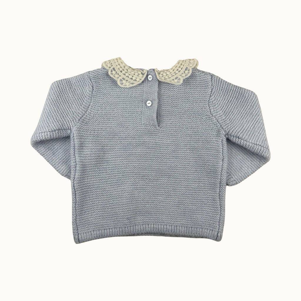 Pull col dentelle - 3 mois