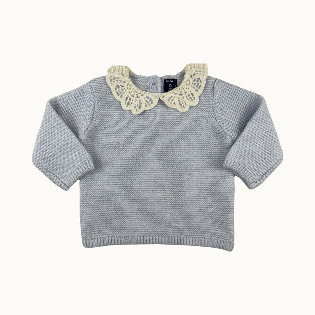 Pull col dentelle - 3 mois