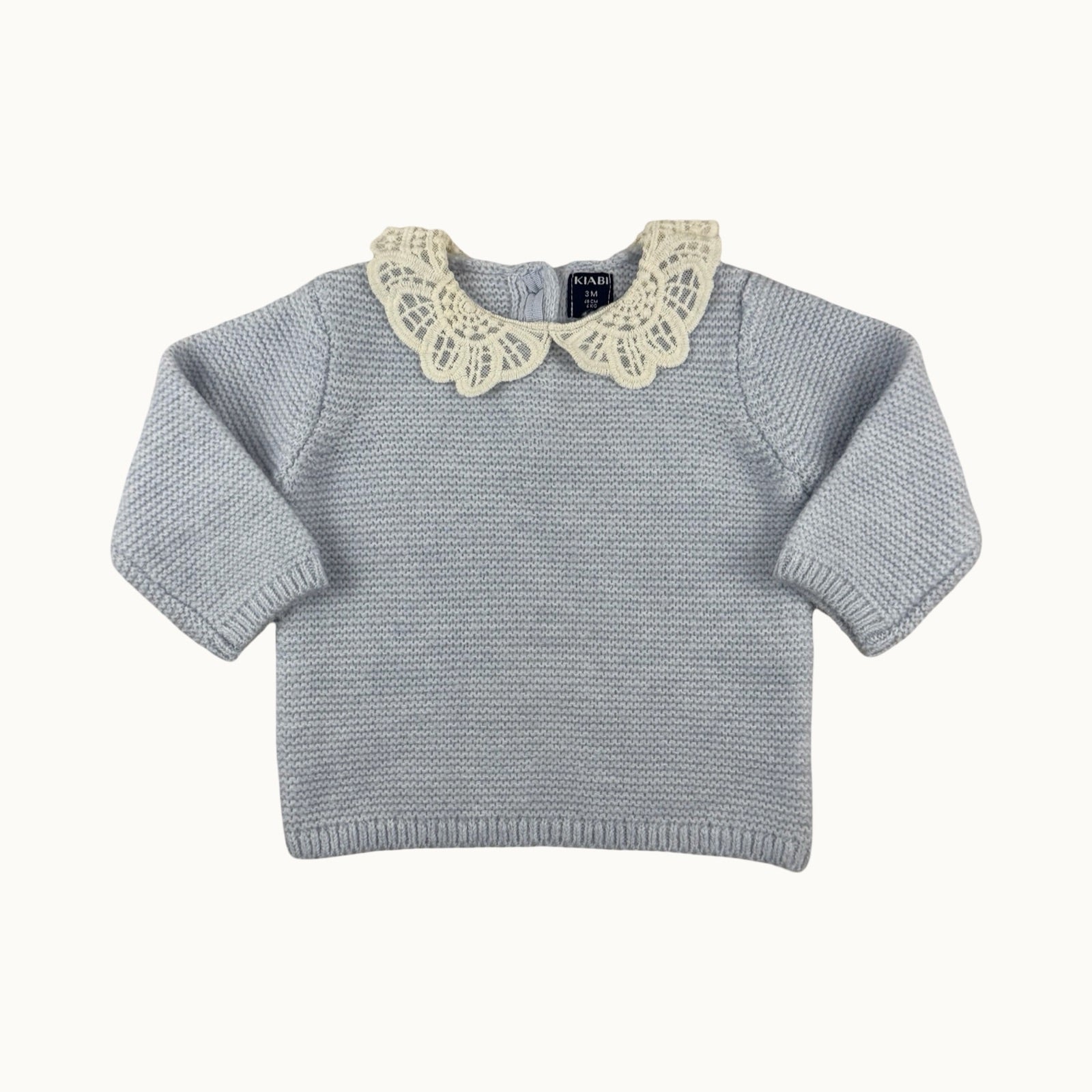 Pull col dentelle - 3 mois