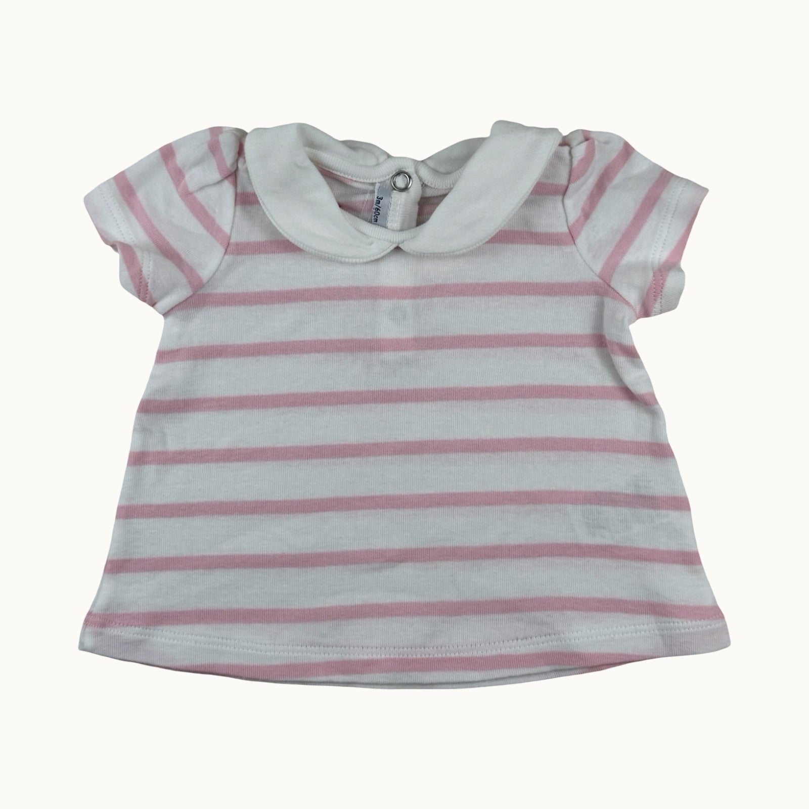 T-shirt col claudine Petit Bateau - 3 mois