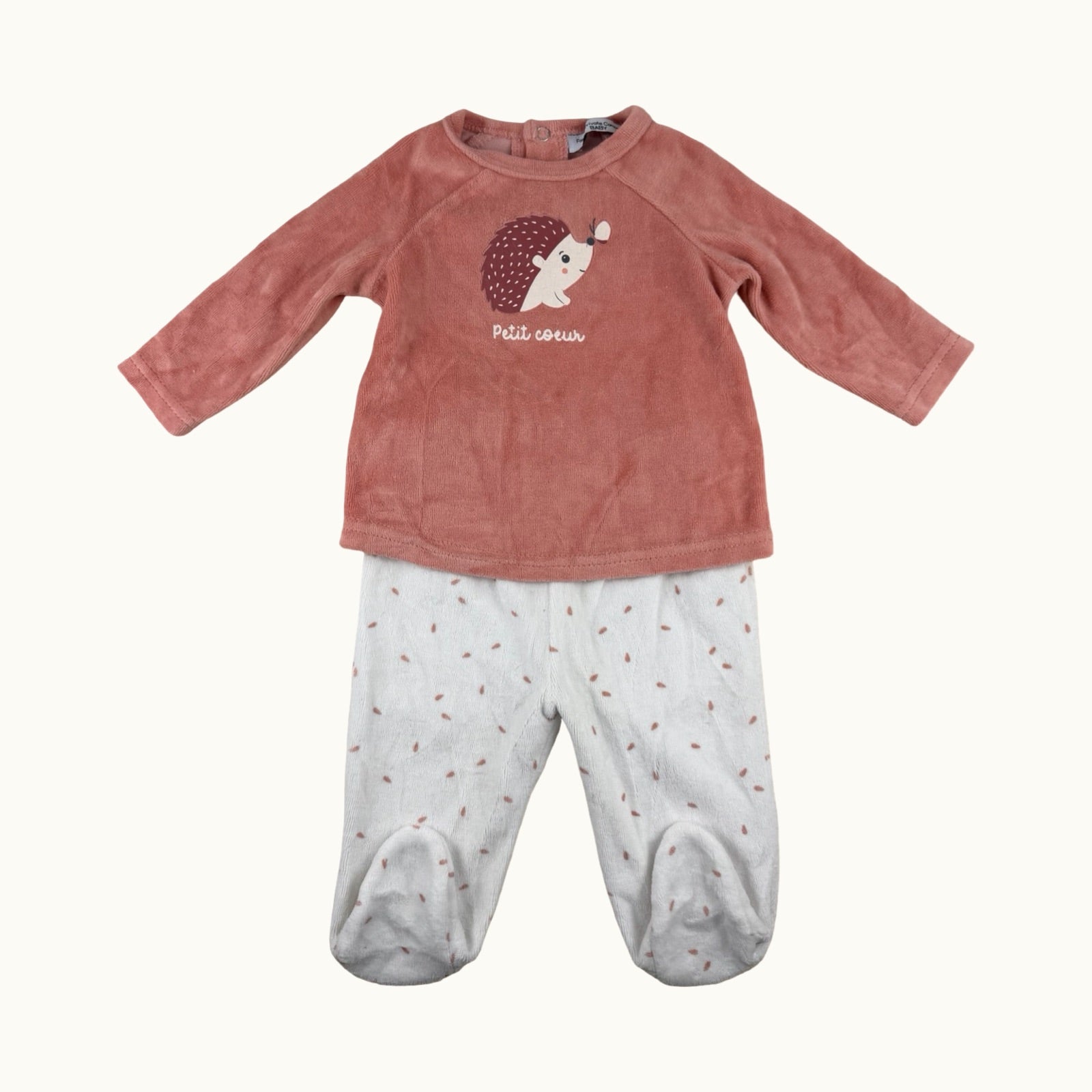 Pyjama deux pièces velours - 3 mois