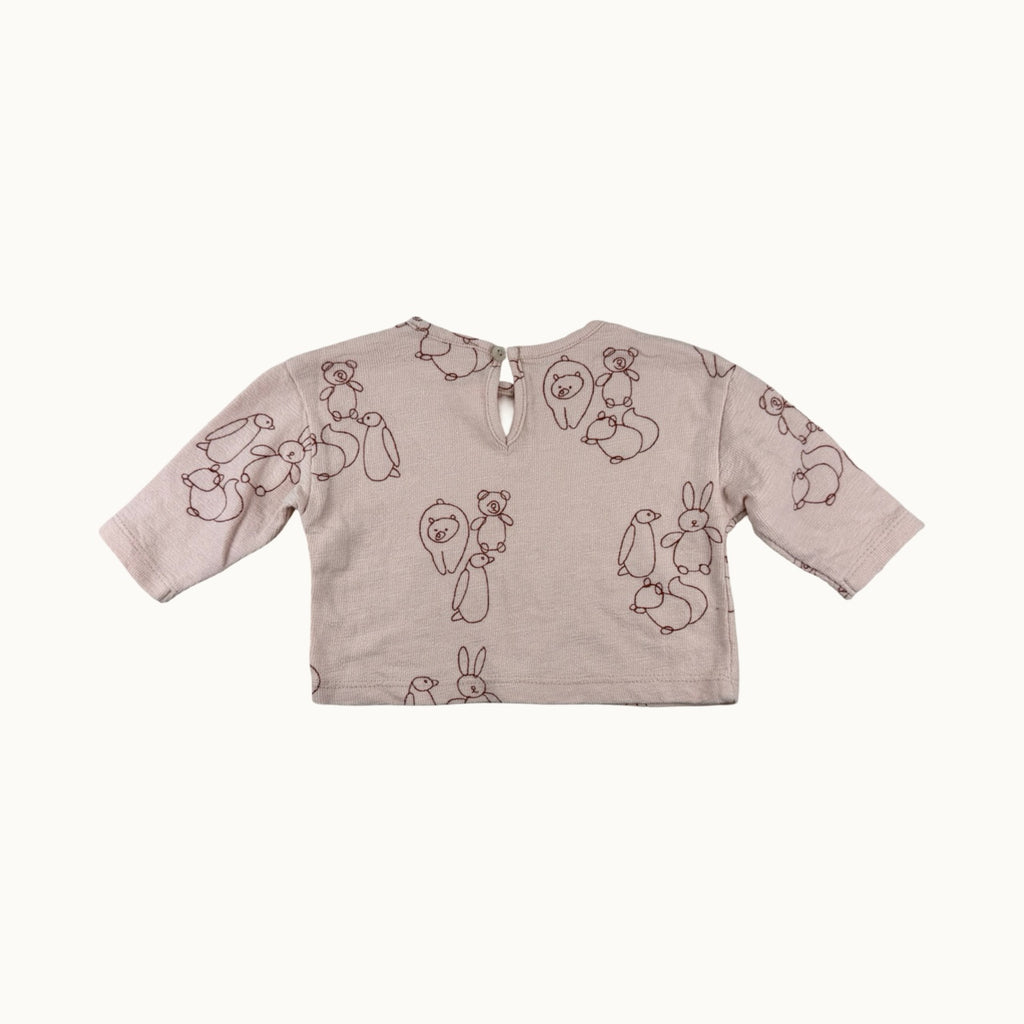 T-shirt manches longues animaux Zara - 3 mois