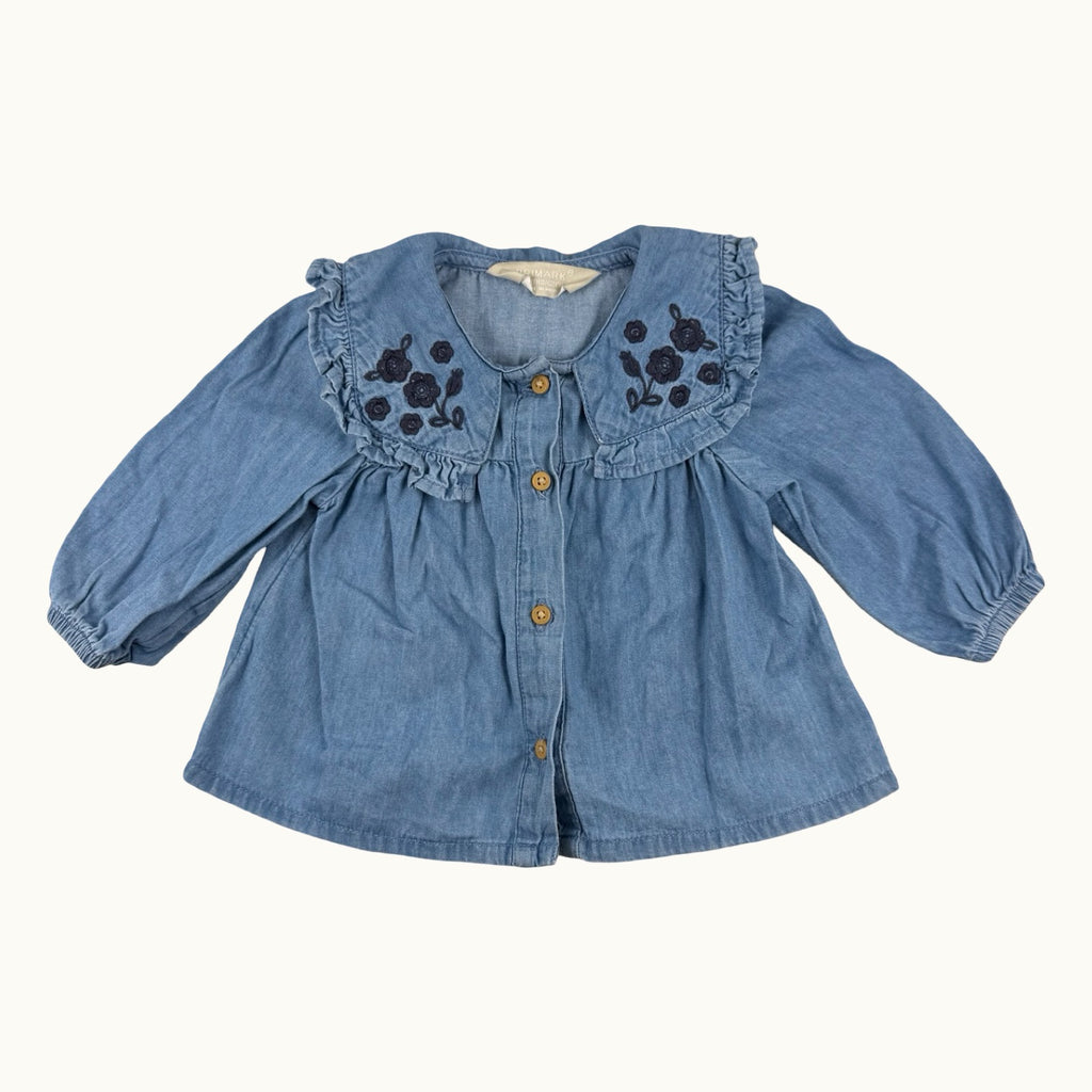 Blouse en jean avec col - 3 mois