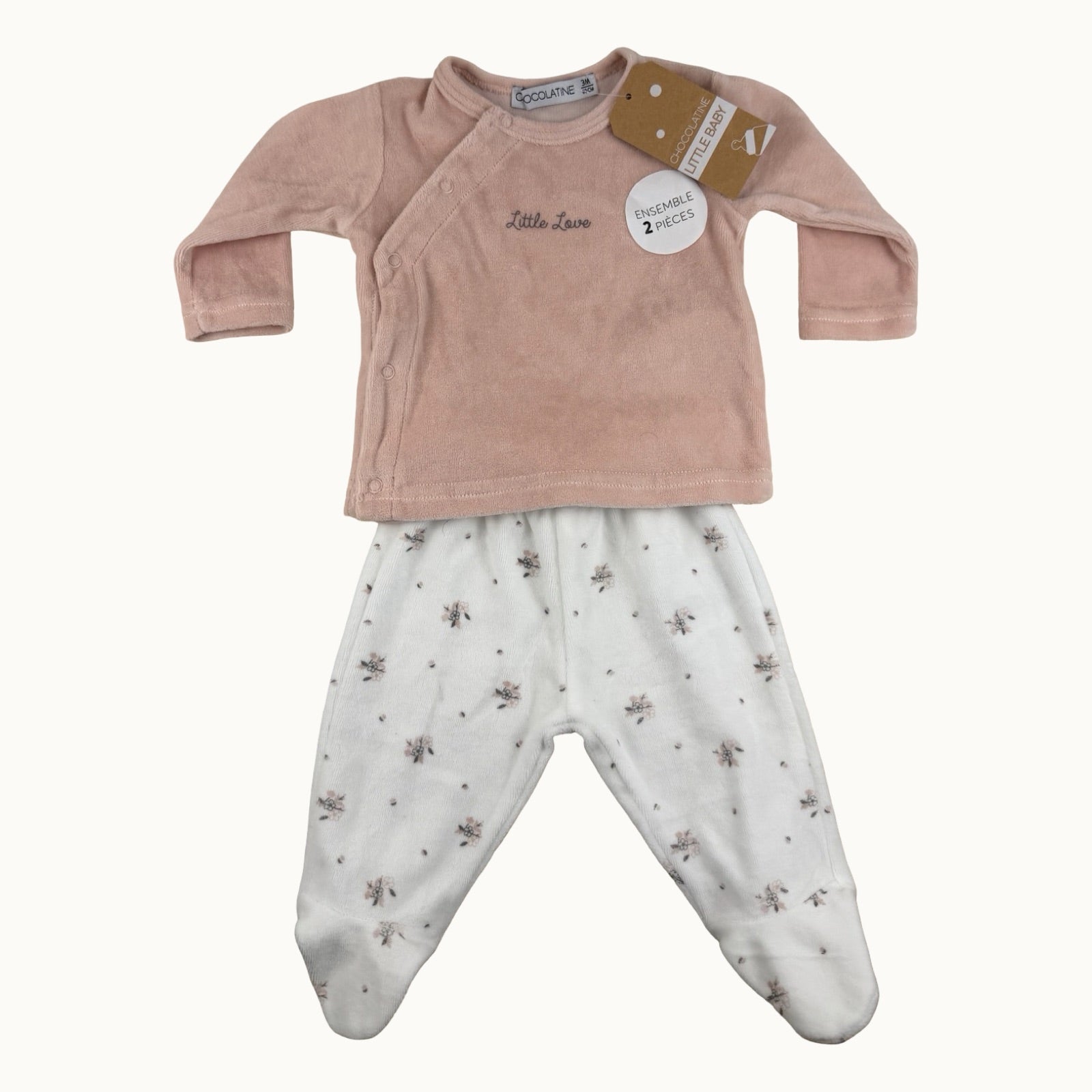 Pyjama 2 pièces velours - 3 mois