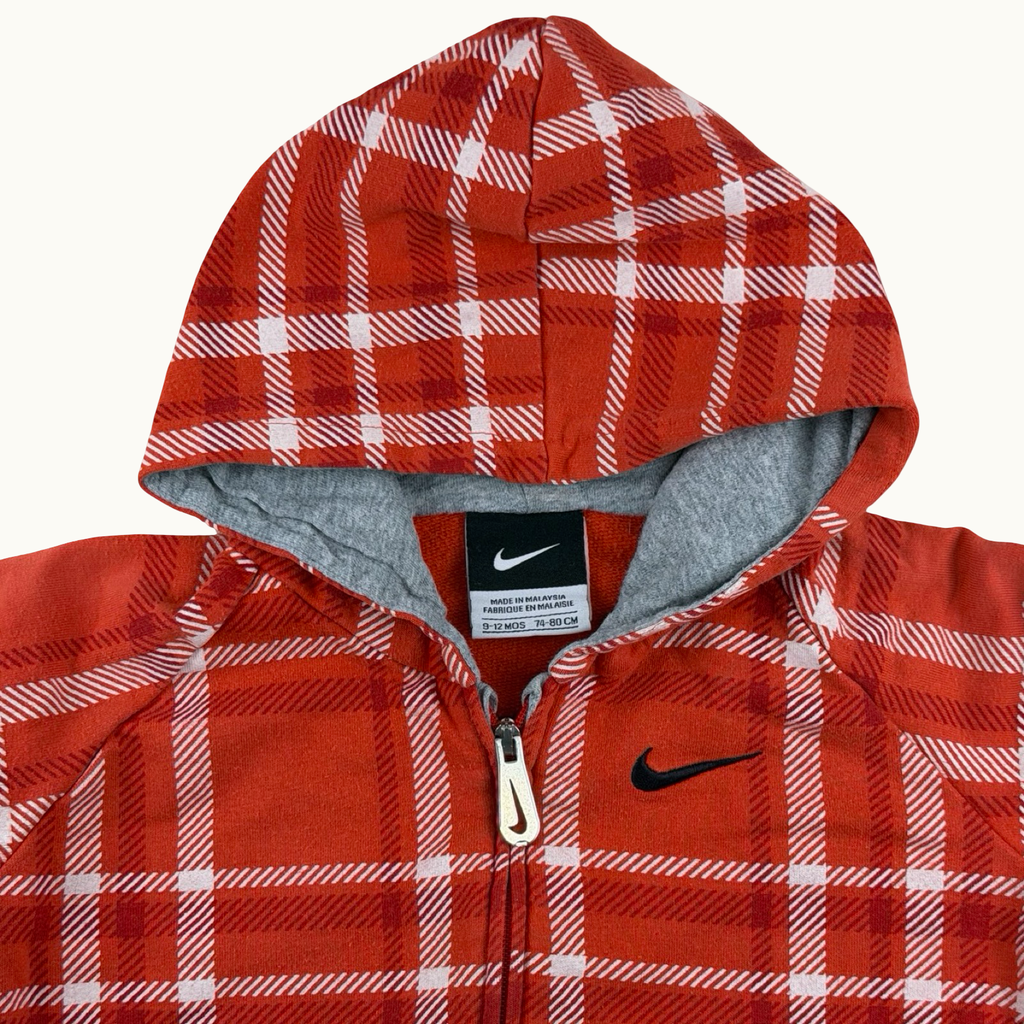 Sweat zippé à capuche carreaux Nike - 12 mois