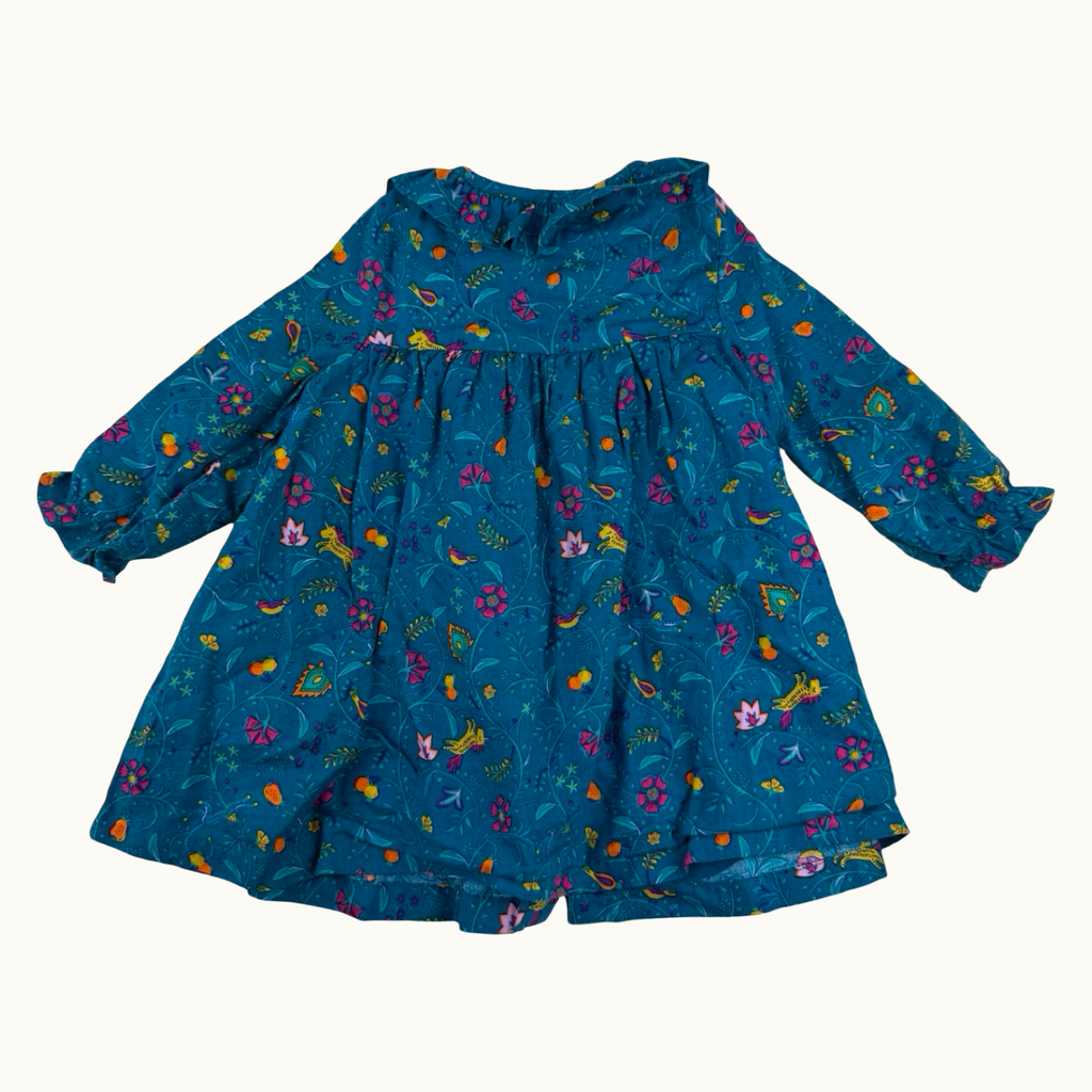 Robe avec col imprimé fleuri et licornes DPAM - 6 mois