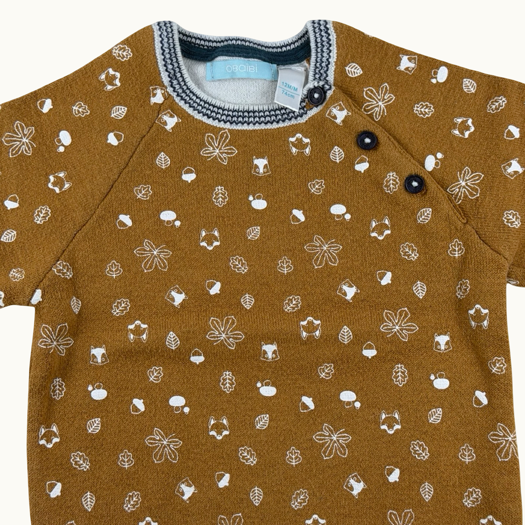 Pull tricot forêt Obaïbi - 12 mois