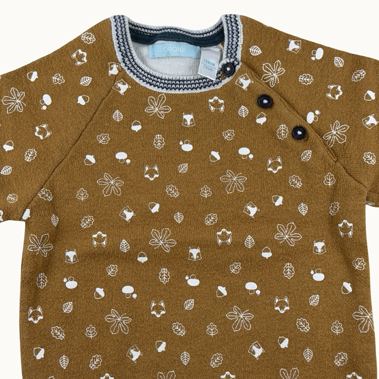 Pull tricot forêt Obaïbi - 12 mois