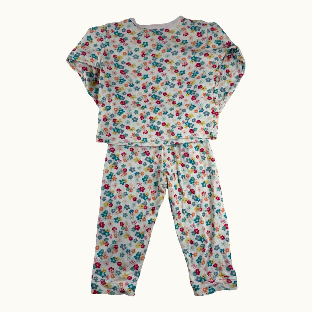 Ensemble fleuri t-shirt manches longues et pantalon Petit Bateau - 18 mois