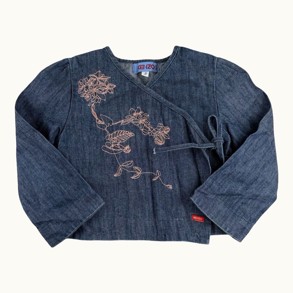 Veste denim broderie florale Kenzo - 24 mois