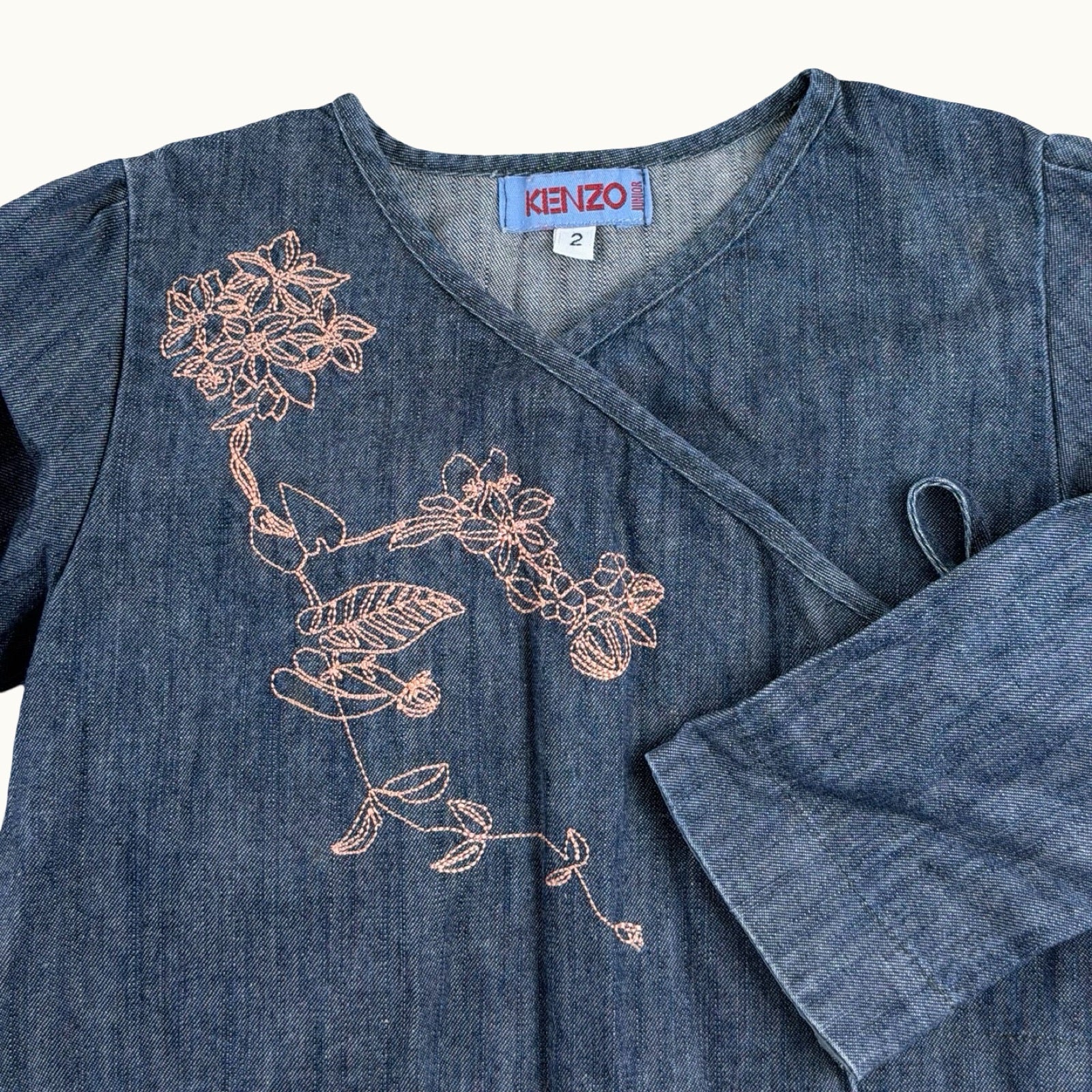 Veste denim broderie florale Kenzo - 24 mois