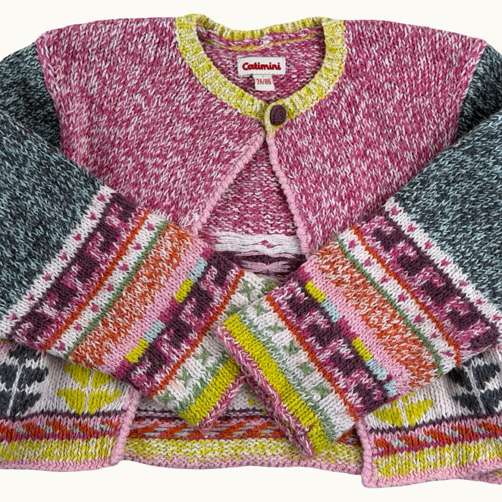 Cardigan jacquard multicolore Catimini - 24 mois