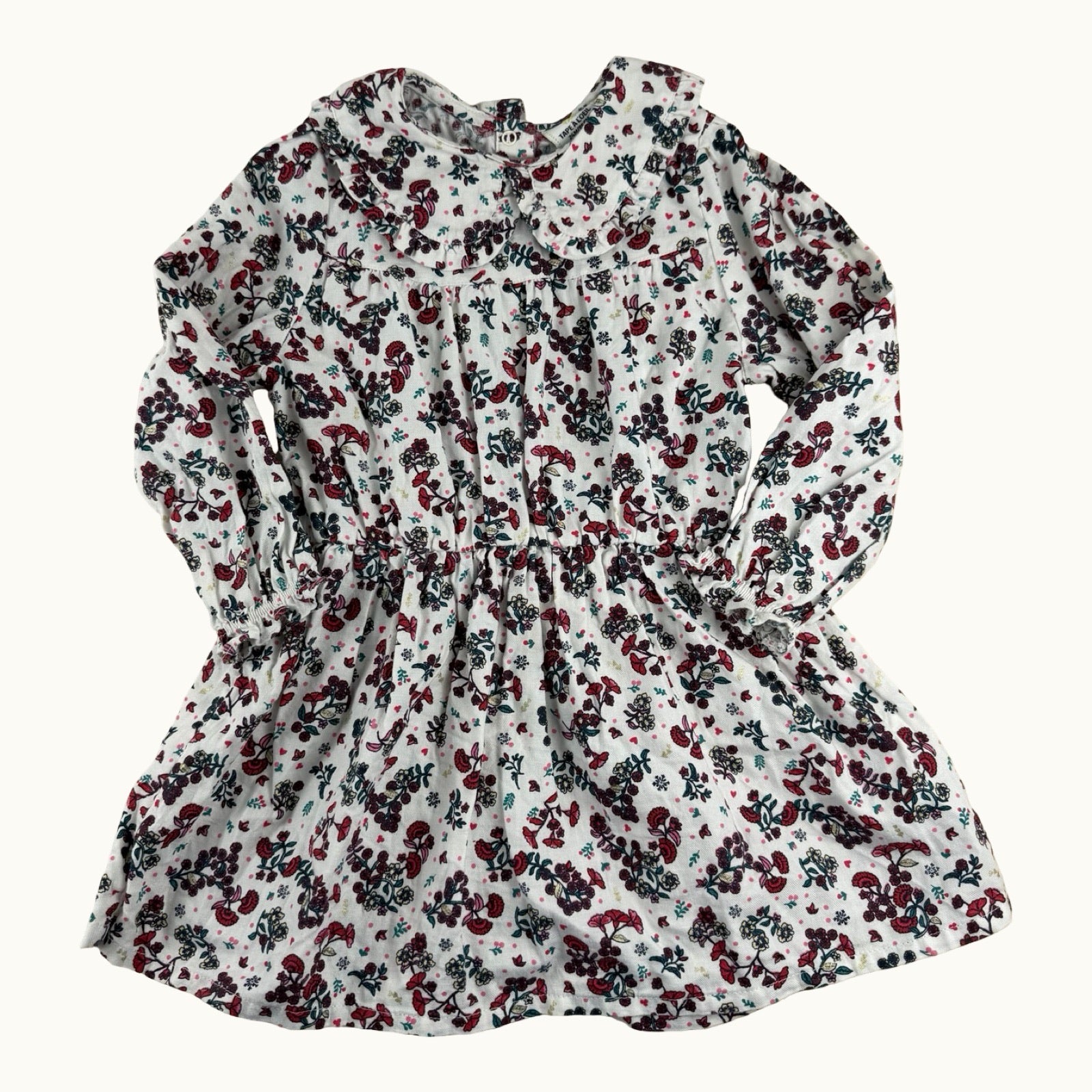 Robe fleurie avec col claudine TAO - 24 mois