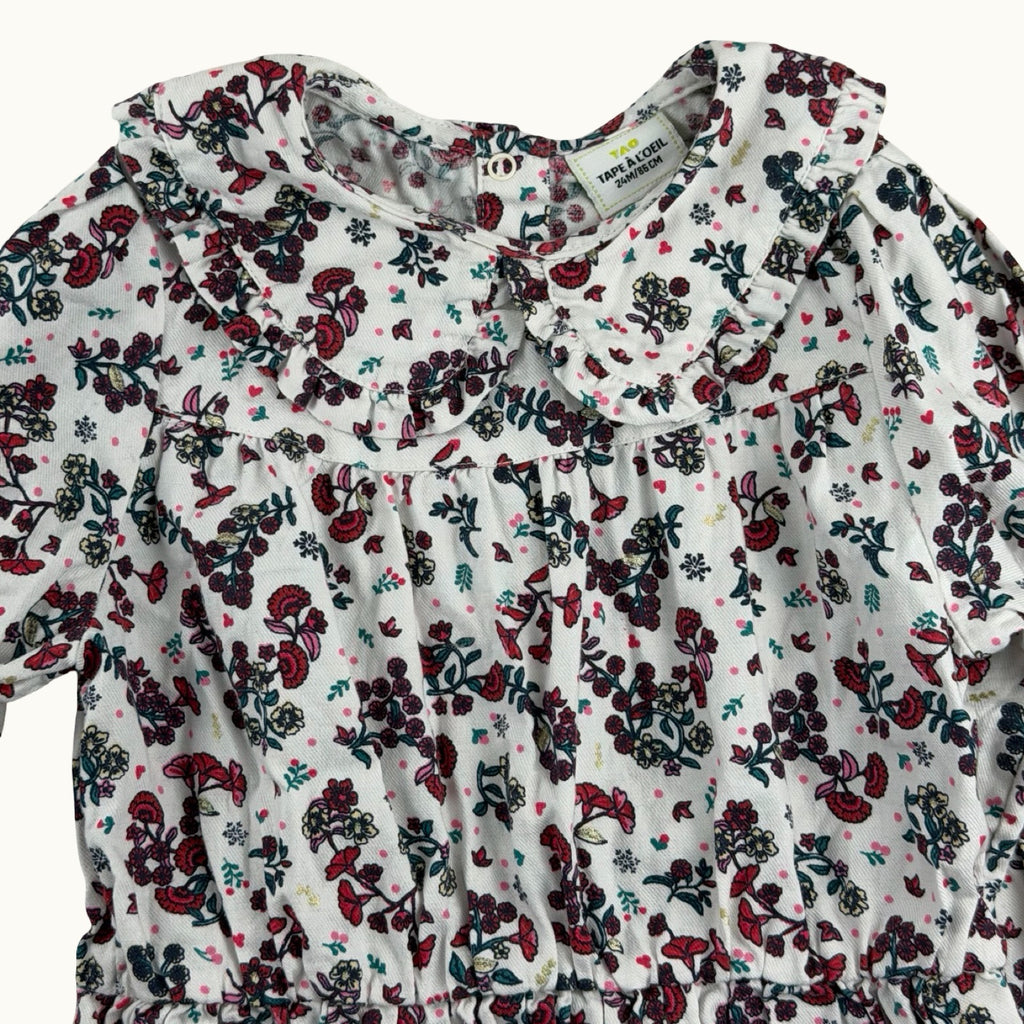 Robe fleurie avec col claudine TAO - 24 mois