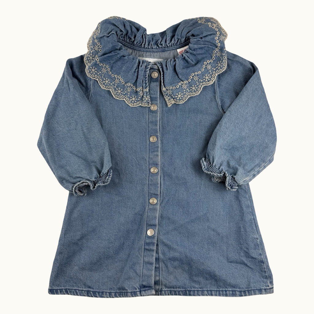 Robe en jean avec col broderie anglaise Zara - 18 mois