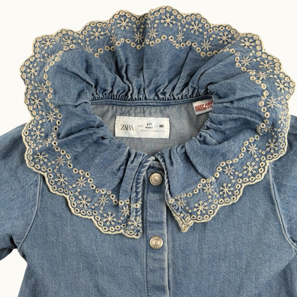 Robe en jean avec col broderie anglaise Zara - 18 mois