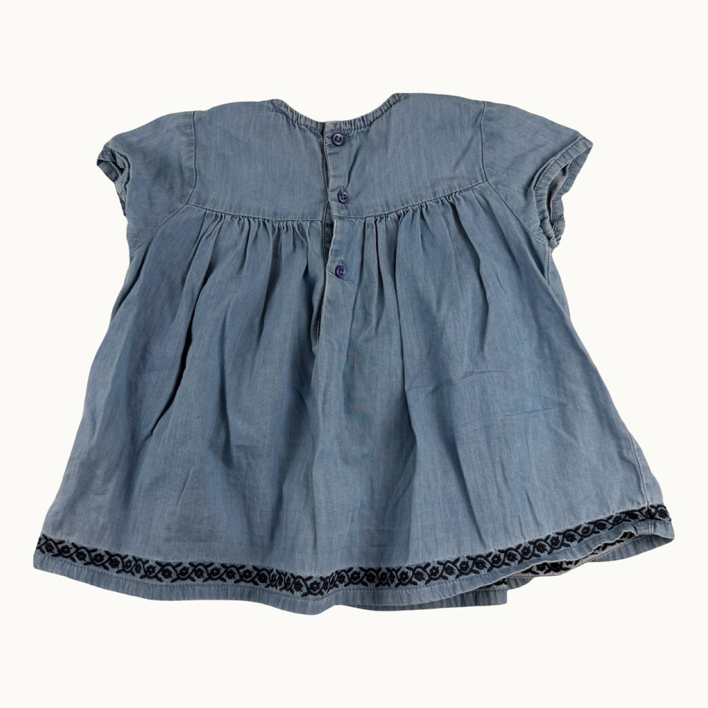 Blouse en jean avec broderie Bout'chou - 24 mois