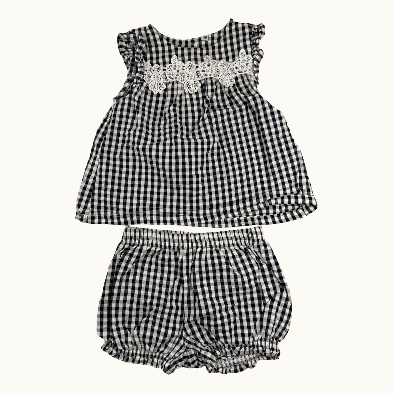 Ensemble blouse et bloomer vichy - 12 mois