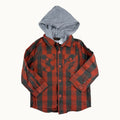 Chemise à carreaux avec capuche - 24 mois