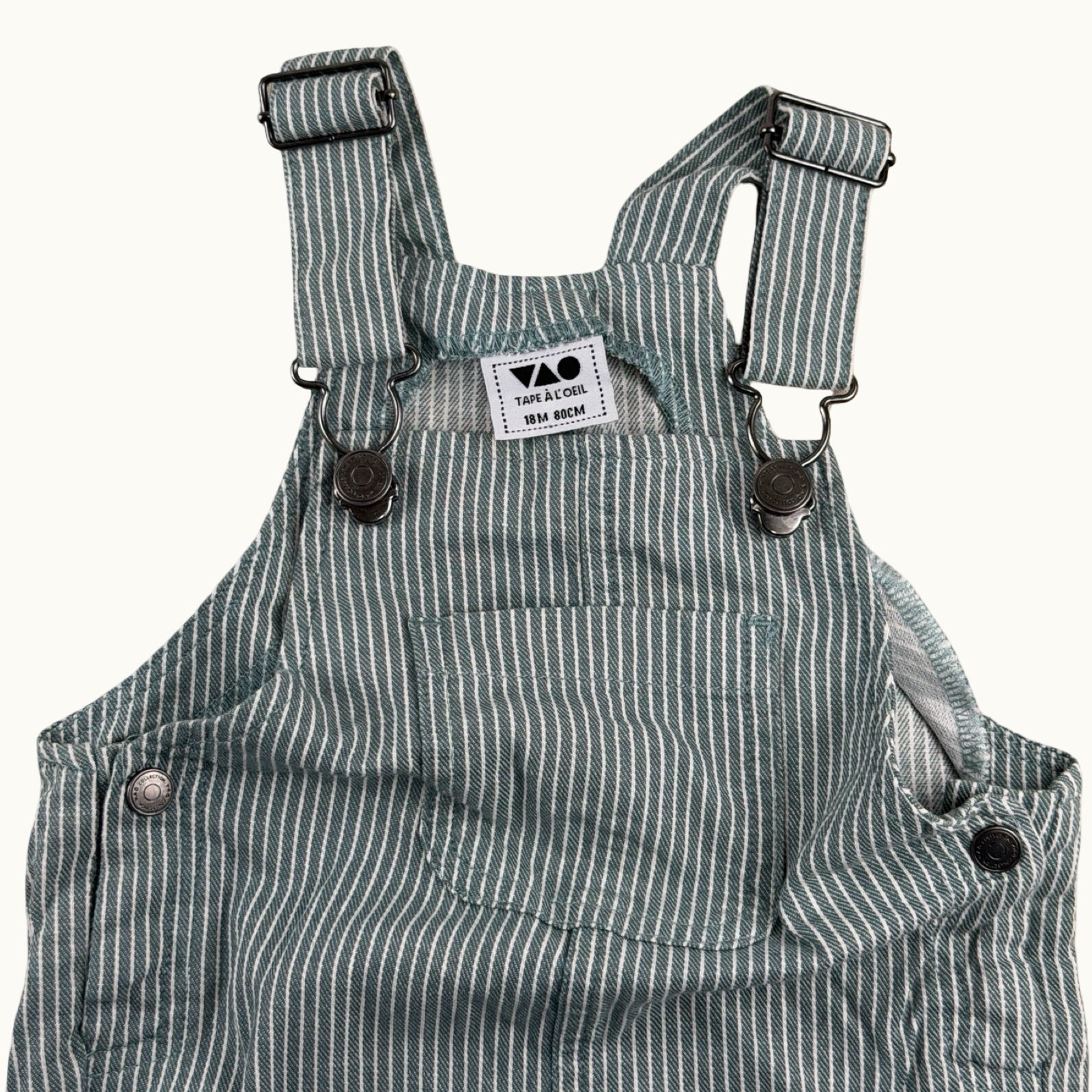 Salopette combishort rayée TAO - 18 mois