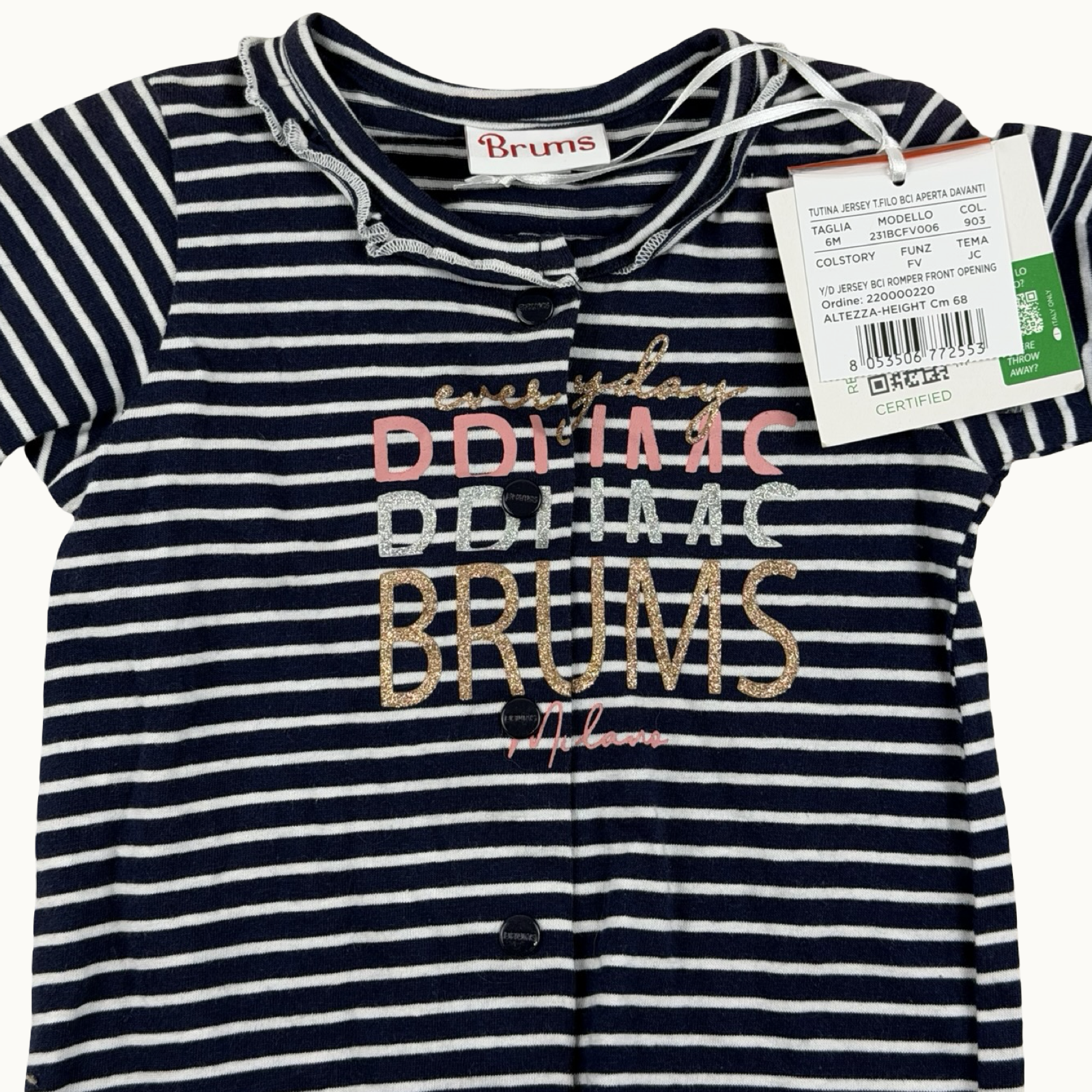 Pyjama léger rayé - 6 mois