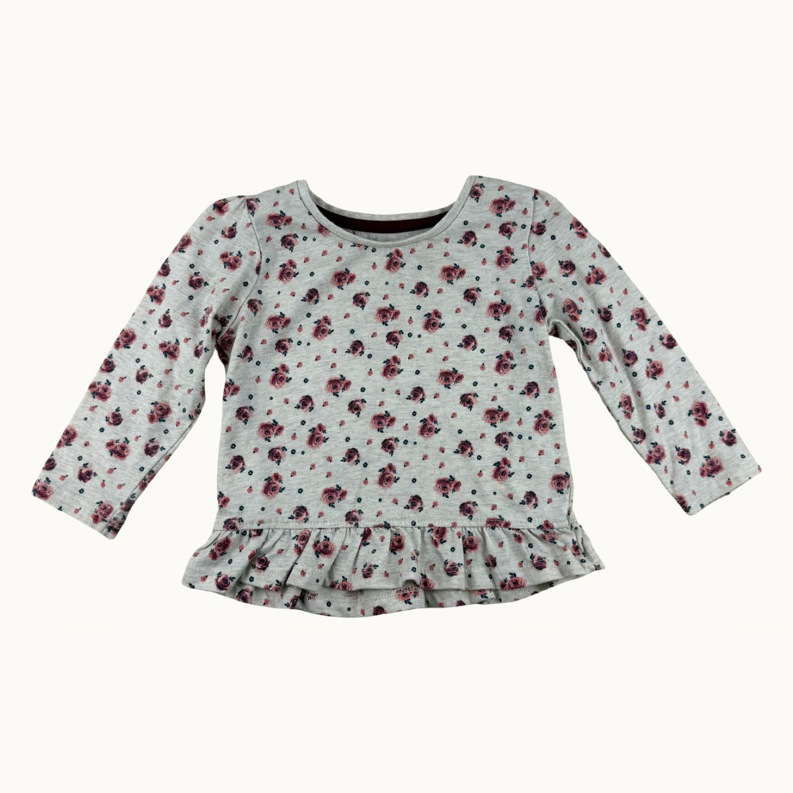 T-shirt manches longues fleuri - 12 mois