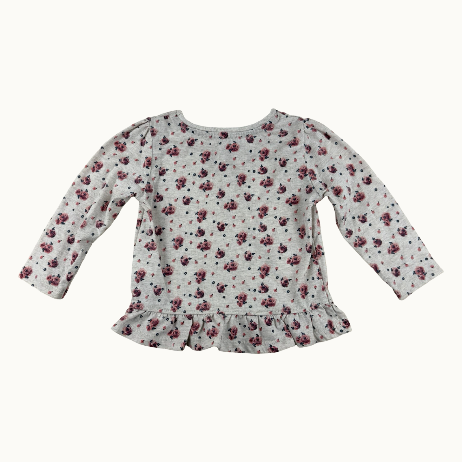 T-shirt manches longues fleuri - 12 mois