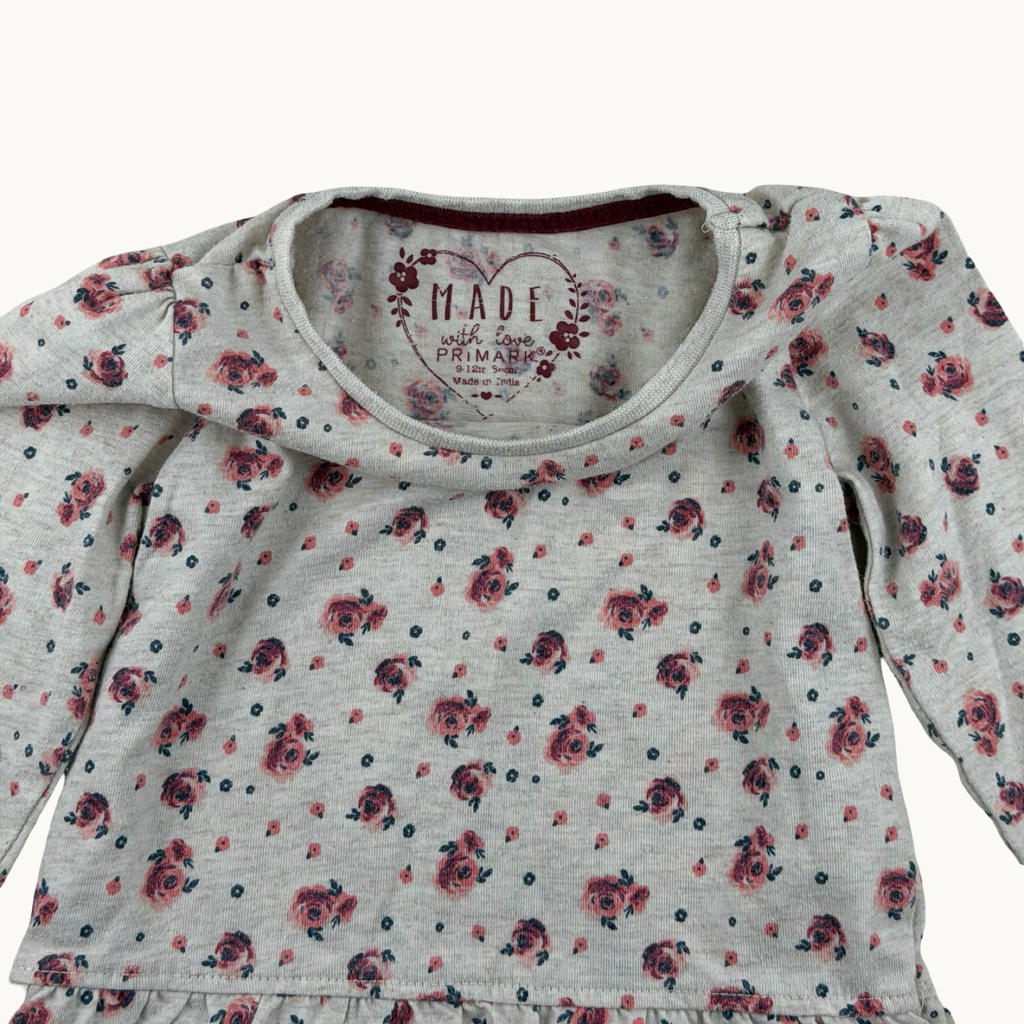 T-shirt manches longues fleuri - 12 mois
