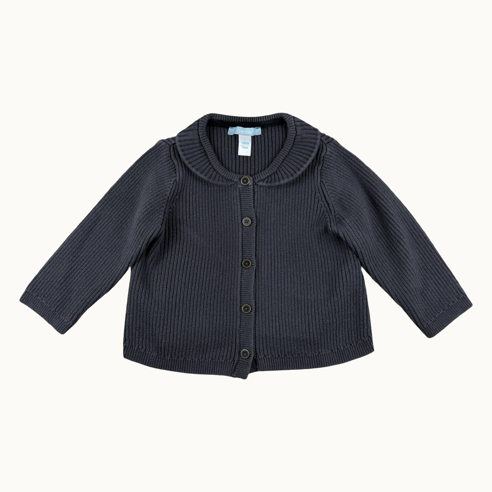 Gilet à col gris Obaïbi - 12 mois