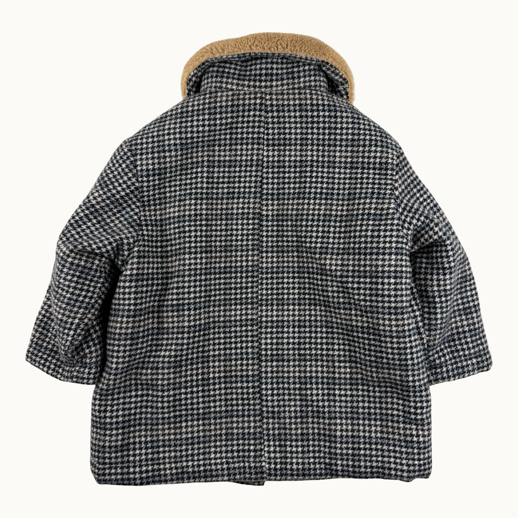 Manteau pied-de-poule col sherpa - 18 mois