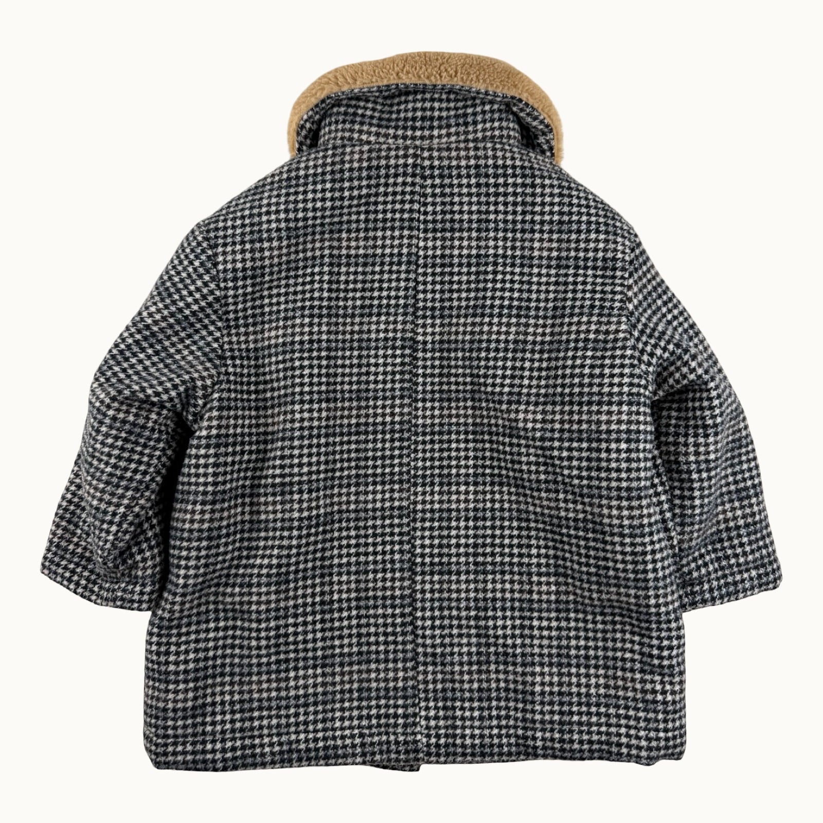 Manteau pied-de-poule col sherpa - 18 mois