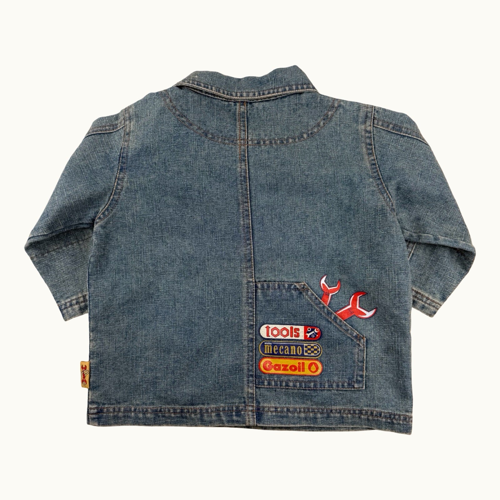 Veste en jean vintage "Mister Mécano" - 18 mois