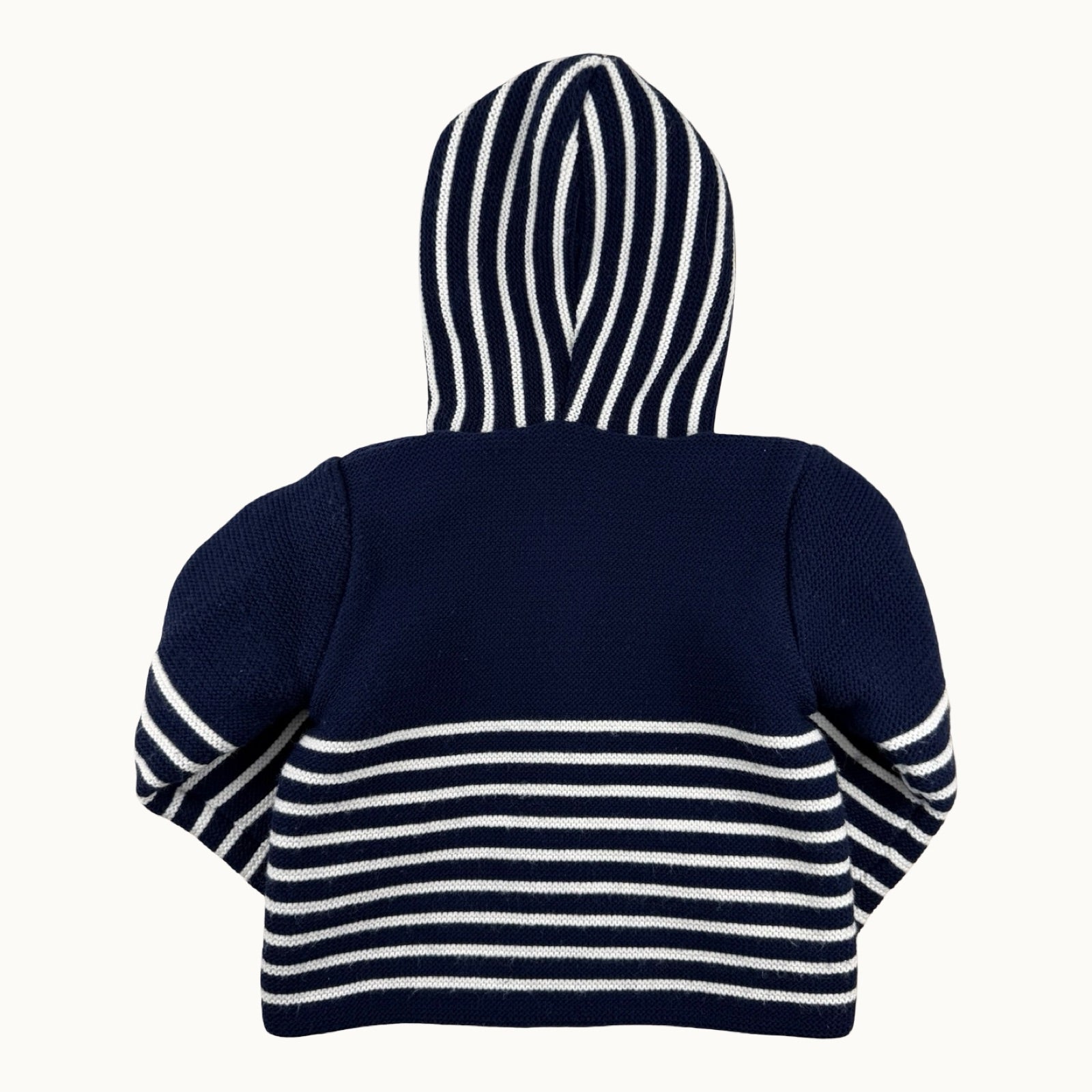 Gilet marin à capuche rayé - 18 mois