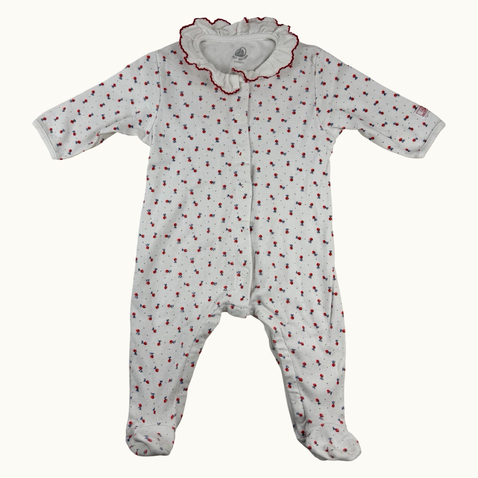 Combinaison / pyjama avec col Petit Bateau - 3 mois