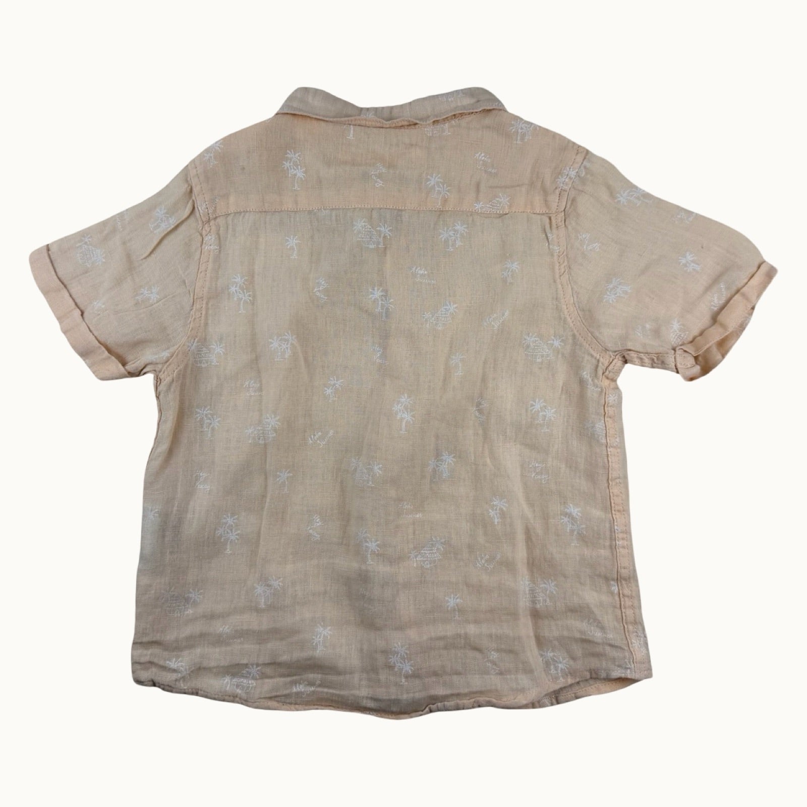 Chemise motif palmiers en lin Zara - 24 mois